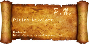 Pitino Nikolett névjegykártya